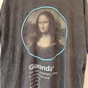 Gioconda, Men's Monalisa Short Sleeve T-Shirt, Size XL, Y2K, Vintage, Retro.